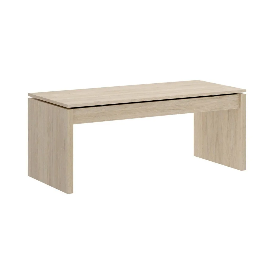 Tavolini Da Salotto|Salotto > Dmora Tavolino soggiorno rettangolare rovere e bianco 100x40x50h cm impermeabile - Axinia Bianco, Marrone Rovere
