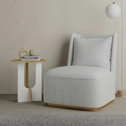 Tavolino soggiorno rettangolare rovere e bianco 40x40x47h cm - Bret