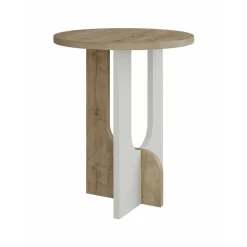 Tavolino soggiorno rettangolare rovere e bianco 40x40x47h cm - Bret