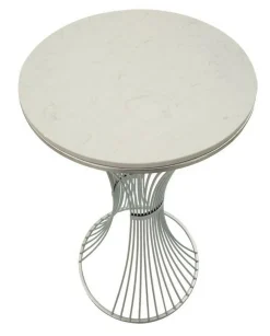 Tavolino soggiorno rotondo argento 50x50x100h cm - Merli