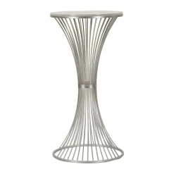 Tavolino soggiorno rotondo argento 50x50x100h cm - Merli