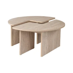 Tavolini Da Salotto > Dmora Tavolino soggiorno rotondo 90x90x41h cm - Tairn Beige