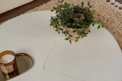 Tavolino soggiorno rotondo bianco larice 90x90x41h cm - Tairn