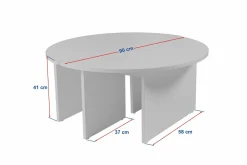 Tavolini Da Salotto > Dmora Tavolino soggiorno rotondo 90x90x41h cm - Tairn Grigio