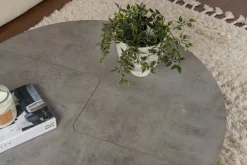 Tavolini Da Salotto > Dmora Tavolino soggiorno rotondo 90x90x41h cm - Tairn Grigio