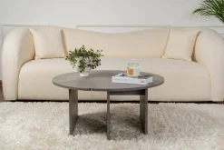 Tavolini Da Salotto > Dmora Tavolino soggiorno rotondo 90x90x41h cm - Tairn Grigio