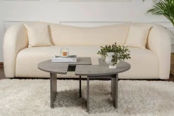 Tavolini Da Salotto > Dmora Tavolino soggiorno rotondo 90x90x41h cm - Tairn Grigio