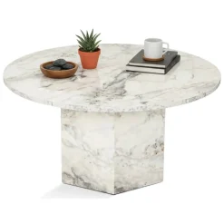 Tavolino soggiorno rotondo marmo 80x80x40h cm - Ridoc