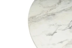 Tavolini Da Salotto > Dmora Tavolino soggiorno rotondo marmo 80x80x45h cm - Tamlin Bianco Marmo