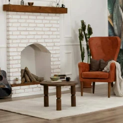Tavolino soggiorno rotondo noce 60x60x40h cm - Victorine