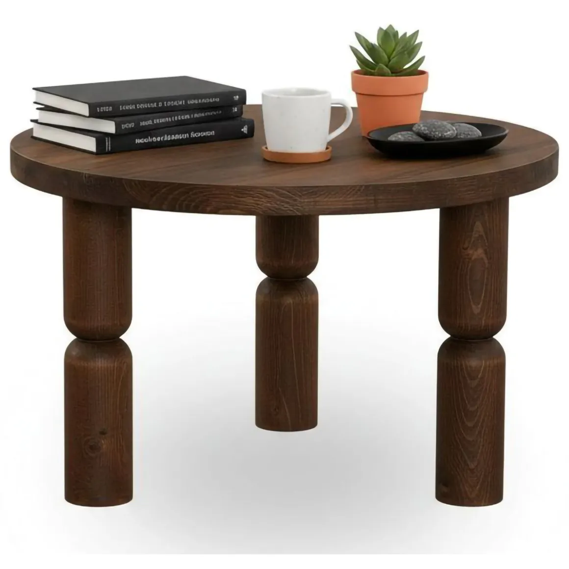Tavolino soggiorno rotondo noce 60x60x40h cm - Victorine