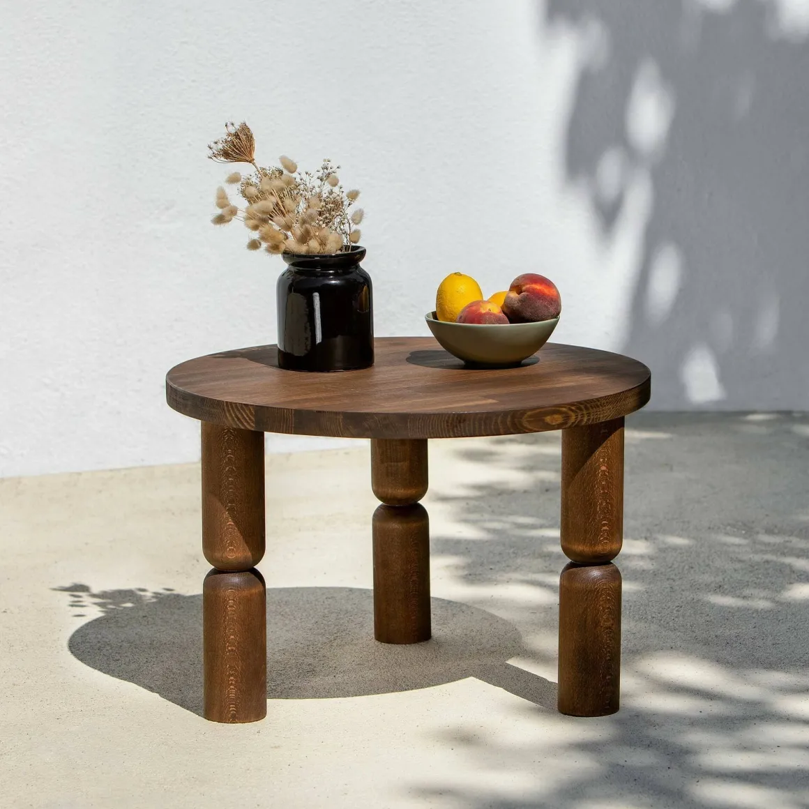 Tavolino soggiorno rotondo noce 60x60x40h cm - Victorine