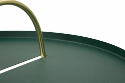 Tavolino soggiorno rotondo verde e oro 45x45x59h cm - Nigra