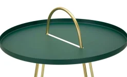 Tavolino soggiorno rotondo verde e oro 45x45x59h cm - Nigra