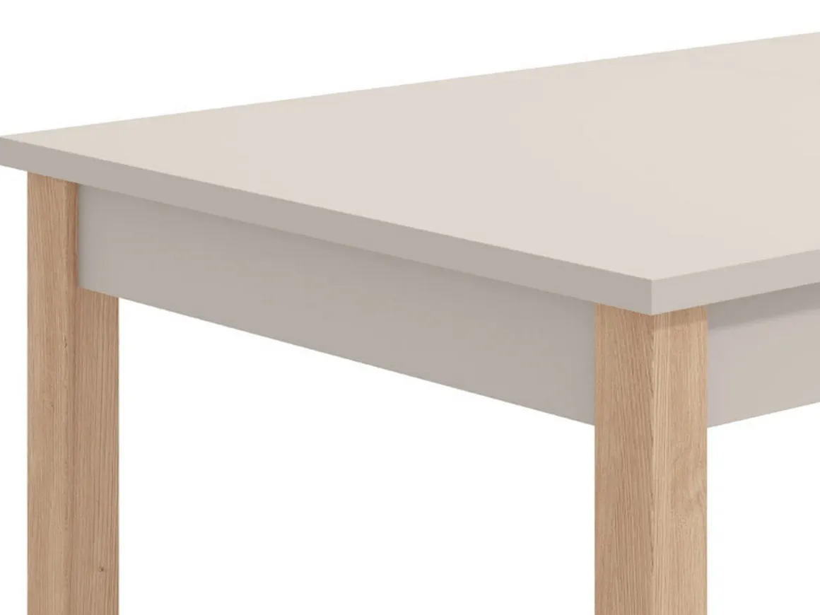 Tavolo Allungabile Beige Marrone Rovere 8 Posti Allungabile 160x80x77h cm, - Bulzi
