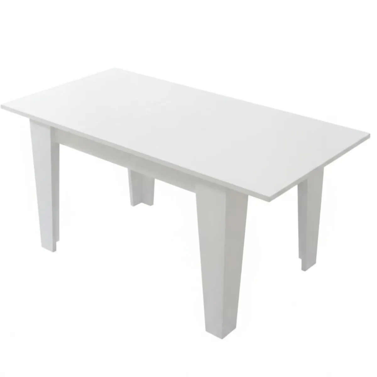 Tavoli Allungabili > Dmora Tavolo Allungabile Allungabile Meccanismo Estensione Allunga Centrale 160x80x78h cm, Lunghezza Massima 160 cm - Pizzoli Bianco