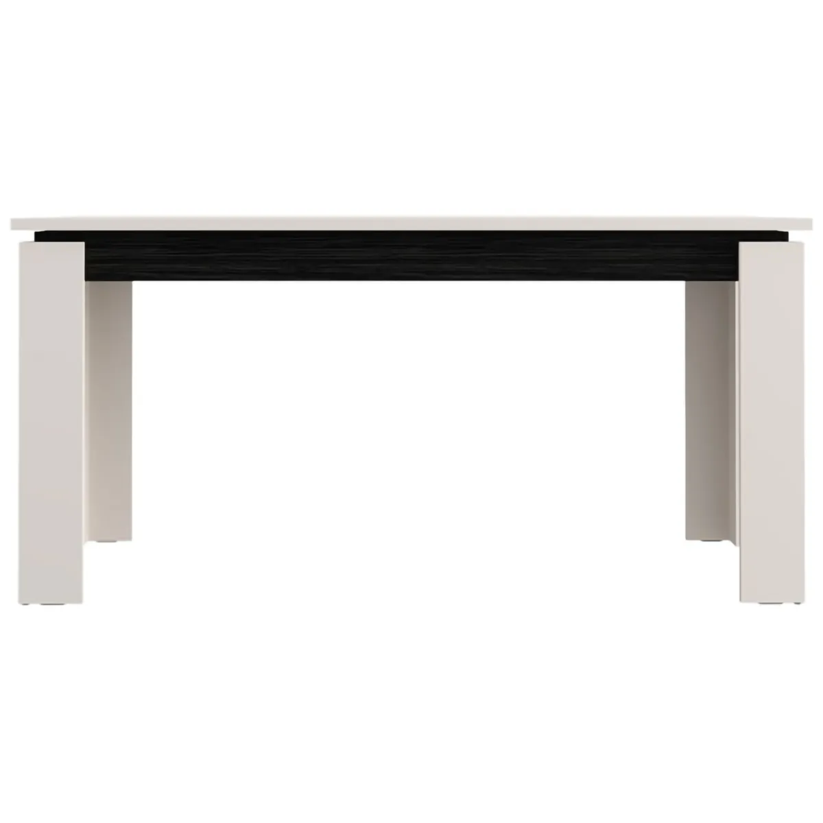 Tavoli Allungabili > Dmora Tavolo Allungabile Bianco Crema Nero 8 Posti Allungabile 160x90x77h cm, Meccanismo Estensione Allunga Centrale - Lajon Nero, Bianco Crema