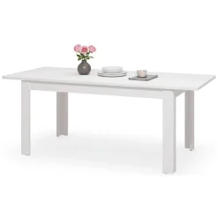 Tavolo Allungabile Bianco Lucido 8 Posti Allungabile 160x90.5x76.5h cm, - Colosimi
