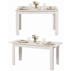 Tavoli Allungabili > Dmora Tavolo Allungabile Bianco Opaco Marrone Rovere 4 Posti Allungabile 110x50x79h cm, - Paestum Marrone Rovere, Bianco Opaco