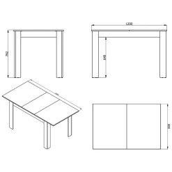 Tavolo Allungabile Bianco Opaco 8 Posti Allungabile 120x80x76h cm, Meccanismo Estensione Allunga Centrale - Marudo