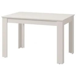 Tavolo Allungabile Bianco Opaco 8 Posti Allungabile 120x80x76h cm, Meccanismo Estensione Allunga Centrale - Marudo