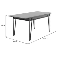 Tavolo allungabile elegante 6-8 posti 170x80cm antracite - Terralba