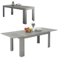 Tavolo allungabile grande 8-12 posti 160/210x90cm grigio - Agenore