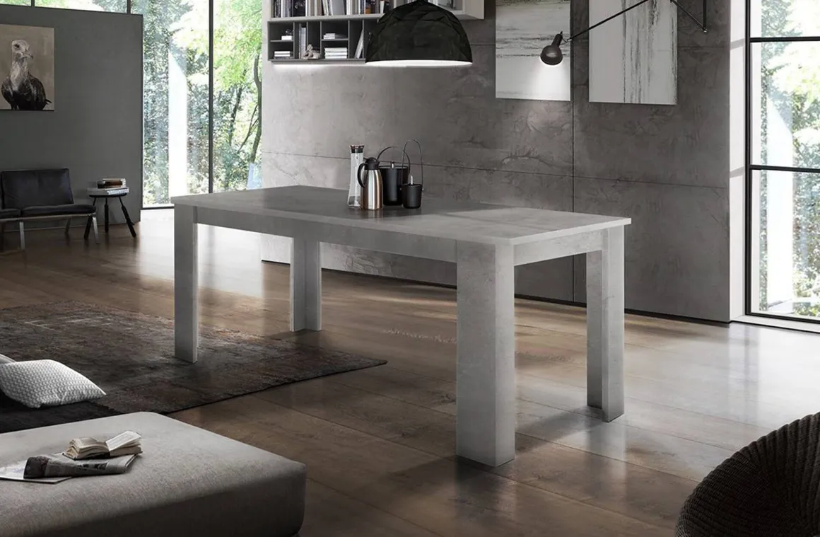 Tavolo allungabile grande 8-12 posti 160/210x90cm grigio - Agenore