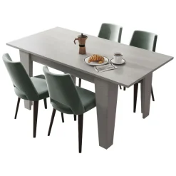 Tavoli Allungabili > Dmora Tavolo Allungabile Allungabile Meccanismo Estensione Allunga Centrale 200x90x75h cm, Lunghezza Massima 200 cm - Marene Grigio Cemento