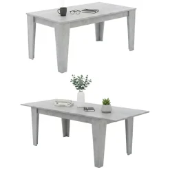 Tavoli Allungabili > Dmora Tavolo Allungabile Allungabile Meccanismo Estensione Allunga Centrale 220x90x75h cm, Lunghezza Massima 220 cm - Campora Grigio Cemento