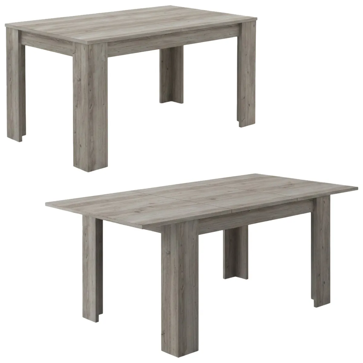 Tavoli Allungabili > Dmora Tavolo Allungabile Allungabile Meccanismo Estensione Allunga Centrale 200x90x75h cm, Lunghezza Massima 200 cm - Marene Grigio Rovere grigio