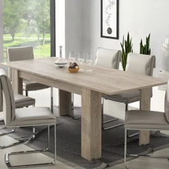 Tavolo Allungabile Grigio Rovere Grigio Allungabile Meccanismo Estensione Allunga Centrale 220x90x75h cm, Lunghezza Massima 220 cm - Campora