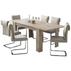 Tavolo Allungabile Grigio Rovere Grigio Allungabile Meccanismo Estensione Allunga Centrale 220x90x75h cm, Lunghezza Massima 220 cm - Campora