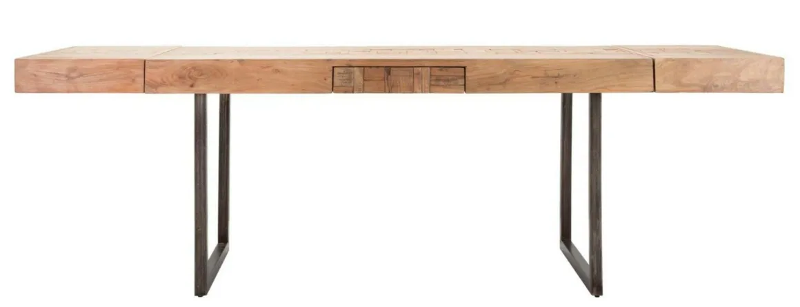 Tavolo allungabile Hadid, 160x90 h77 cm, Marrone e Nero
