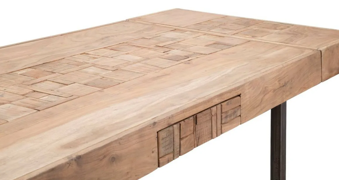 Tavolo allungabile Hadid, 160x90 h77 cm, Marrone e Nero