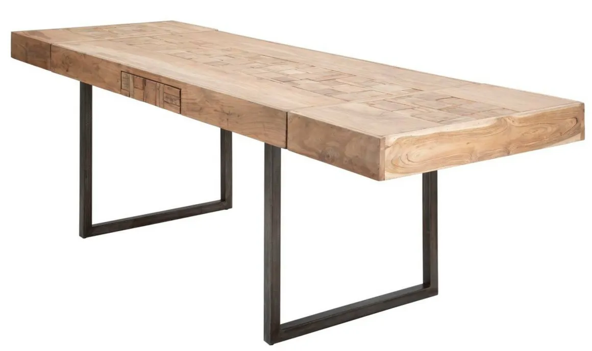 Tavolo allungabile Hadid, 160x90 h77 cm, Marrone e Nero