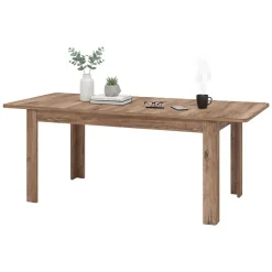 Tavoli Allungabili > Dmora Tavolo Allungabile 8 Posti Allungabile 160x91x77h cm, Effetto Invecchiato - Colosimi Marrone Noce