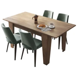 Tavoli Allungabili > Dmora Tavolo Allungabile Allungabile Meccanismo Estensione Allunga Centrale 200x88x78h cm, Lunghezza Massima 200 cm - Salmour Marrone Noce