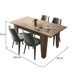 Tavoli Allungabili > Dmora Tavolo Allungabile Allungabile Meccanismo Estensione Allunga Centrale 200x88x78h cm, Lunghezza Massima 200 cm - Salmour Marrone Noce
