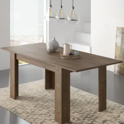 Tavoli Allungabili > Dmora Tavolo Allungabile Allungabile Meccanismo Estensione Allunga Centrale 220x90x75h cm, Lunghezza Massima 220 cm - Campora Marrone Noce