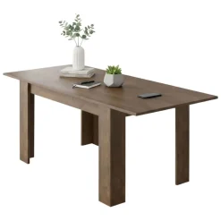 Tavoli Allungabili > Dmora Tavolo Allungabile Allungabile Meccanismo Estensione Allunga Centrale 220x90x75h cm, Lunghezza Massima 220 cm - Campora Marrone Noce