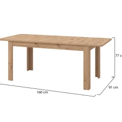 Tavoli Allungabili > Dmora Tavolo Allungabile 8 Posti Allungabile 190x90x77h cm, Meccanismo Estensione Allunga Centrale - Dencio Marrone Rovere Nodi
