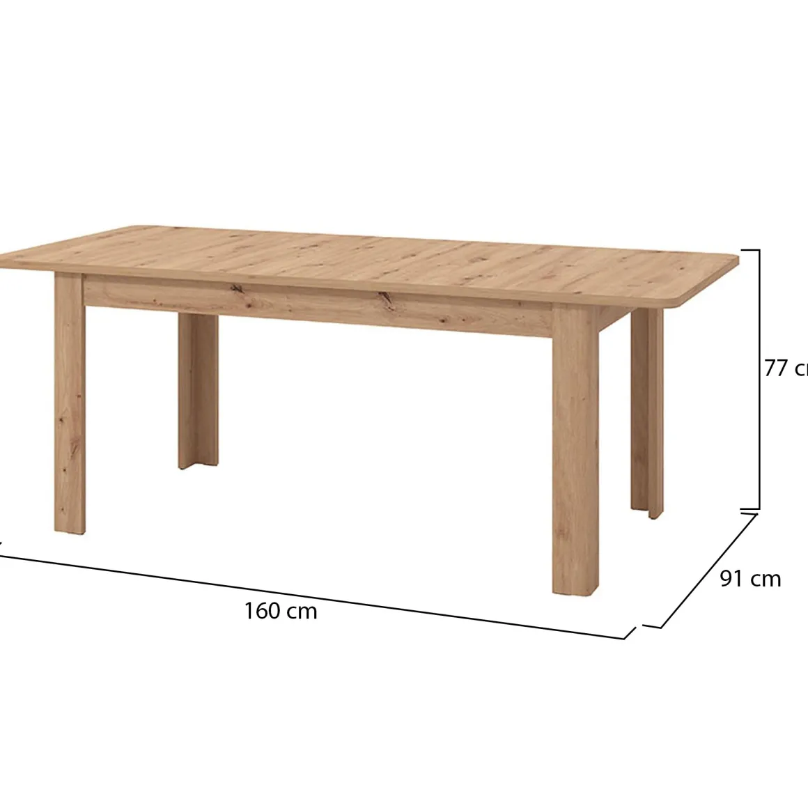 Tavoli Allungabili > Dmora Tavolo Allungabile 8 Posti Allungabile 190x90x77h cm, Meccanismo Estensione Allunga Centrale - Dencio Marrone Rovere Nodi