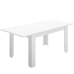 Tavolo allungabile moderno 6-8 posti 140/190x90cm bianco lucido - Dencio