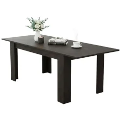 Tavoli Allungabili > Dmora Tavolo Allungabile Allungabile Meccanismo Estensione Allunga Centrale 220x90x75h cm, Lunghezza Massima 220 cm - Campora Nero Antracite