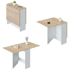 Tavoli Allungabili|Cucina > Dmora Tavolo allungabile piccolo 4-6 posti 79/134x67cm - Alamaro Bianco