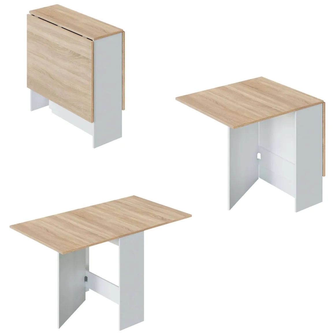 Tavolo allungabile piccolo 2-4 posti 31x77cm bianco e rovere - Arid