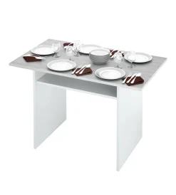 Tavolo allungabile 2-4 posti 120x35cm bianco e cemento - Arila