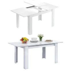 Tavolo allungabile 6-8 posti 140/190x90cm bianco - Abudula
