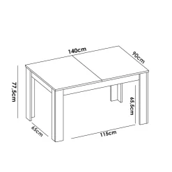 Tavolo allungabile 6-8 posti 140/190x90cm legno - Dencio